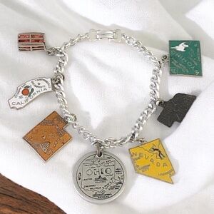 West Germany Japan US States Charm Bracelet